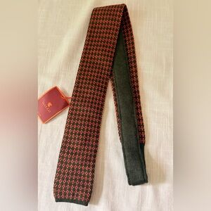 GALLO green‎ & orange knit skinny wool tie NWT authentic Made in Italy